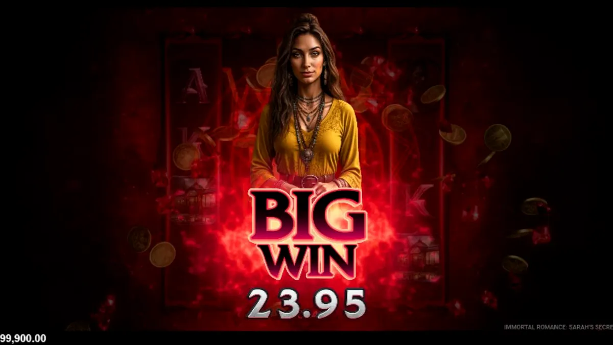 Tampilan visual slot Immortal Romance Sarah’s Secret dengan nuansa gotik yang misterius.